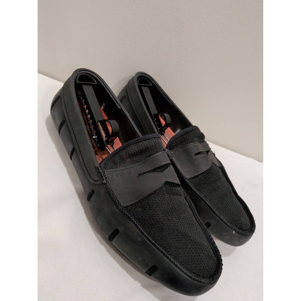 Swims Mens Penny Loafer Black Rubber Casual Shoes 21201-001A Size 13
